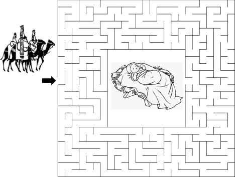 christian christmas maze for kids